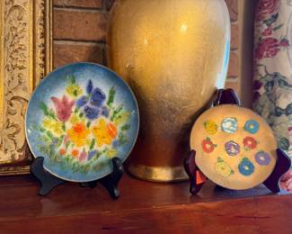 Vintage enamel on copper plates