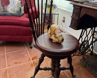 Antique Melvin Bancroft piano stool