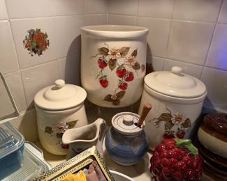 1950's McCoy Strawberry Canister Set
