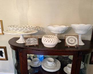 Vintage milk glass, assorted