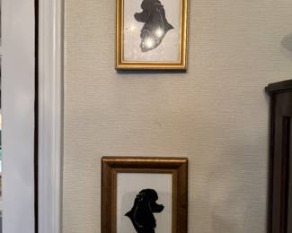 Kathie Housel Bogue signed hand cut dog portrait silhouette 