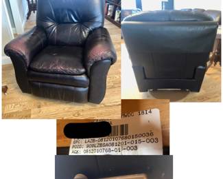 *PRE-SALE ITEM - Brown Leather La-Z-Boy Swivel Rocker Chair is 29 inches Wide x 31 inches Deep x 39.5 inches Tall.  $55    Matches Dual Recliner Sofa both Show Wear, Very Comfortable. Located on the Main Floor No Steps

*PRE-SALE ITEM - Matching Brown Leather La-Z-Boy  Dual Recliner Sofa is 89 inches Long x 35 inches Deep x 37 inches Tall $85 
Located on the Main Floor No Steps.