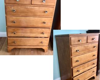 *PRE-SALE ITEM - Light Finish 5 Drawer Dresser is 32 inches Wide x 19 inches Deep x 44 inches Tall $75. Located on the Main Floor No Steps.