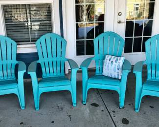 PRE-SALE ITEM - 4 Turquoise Blue Adirondack Chairs $20 each