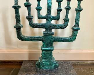 Salvador Dali signed and numbered bronze menorah 