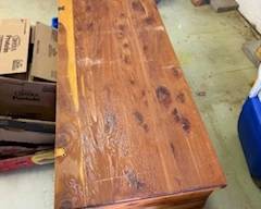 Cedar Chest -- needs refinishing on top due to heat in attic (Stored)...very good shape inside and over all.