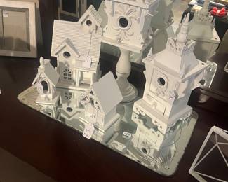White birdhouses
