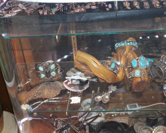 Native American Butterfly Turquois and Coral cuff and others                         Not 50% off