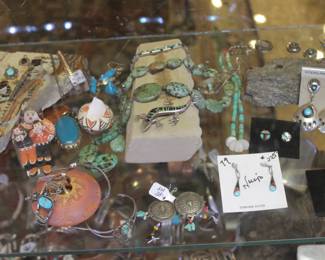 Beautiful greens and Sterling Native American          Not 50% off