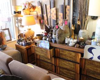 Dresser and night stand in wonderful condition lamps coo sofa 50% off