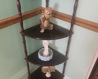 Vintage Spool Corner Shelf Unit