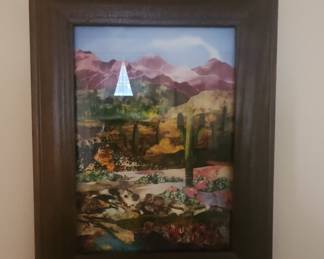 Framed Desert Landscape Collage