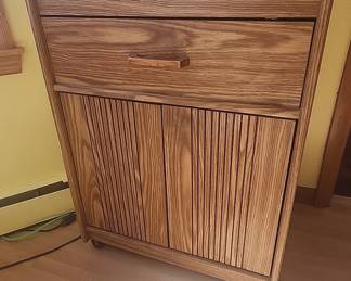  Oak Cabinet with Tambour Doors