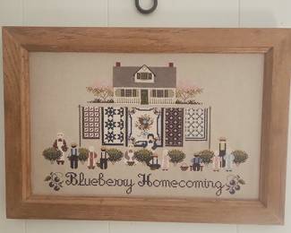 Blueberry Homecoming Cross-Stitch Sampler by Told in a Garden