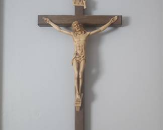 Wooden Crucifix with Corpus of Christ