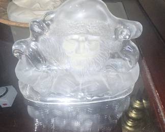 Frosted Glass Santa Claus Figurine