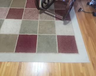 Mid-Century Modern Area Rug with Geometric Block Pattern