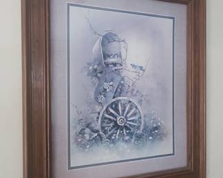 Vintage "Bluebird's Nest" Lithograph Print by Home Interiors