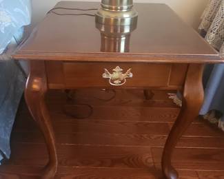 Vintage Queen Anne Style Cherry Side Table