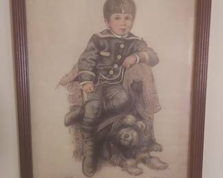 Vintage Lithograph Print "Little Sailor" by Robert Gentry