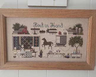 Bird in Hand Farm Stand Cross Stitch Sampler