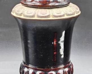 Dark Cranberry Pedestal Urn-Shaped Candle Holder