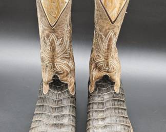 Anderson Bean Square Toe Caiman Cowboy Boots