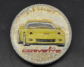 Light-Up Colorized Corvette Dollar in Display Case