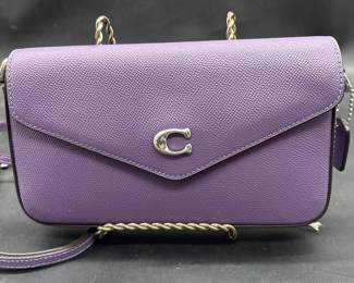 Purple Coach Clutch Purse w/ Shoulder Strap