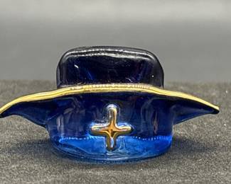 Black & Gold Footed Vase w/ Classical Greek Scene