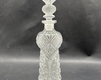 Ornate Cut Crystal Decanter w/ Flame Stopper