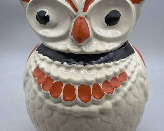 Vintage Ceramic Big Eyed Owl Cookie Jar