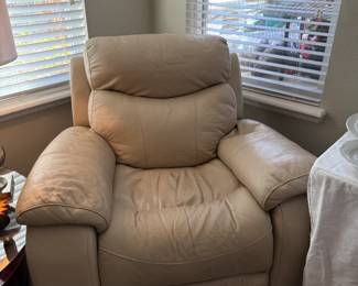 Leather reclining rocking chair