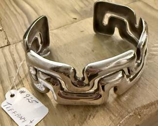 Tiffany & Co. Sterling Silver Greek Key Cuff Bracelet
