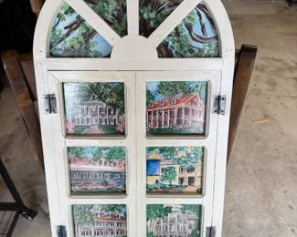 Hand painted plantations on shutter $35