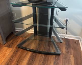 $80 - 4 Shelf Glass TV Stand/Entertainment Center