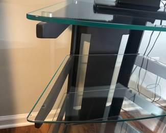 $80 - 4 Shelf Glass TV Stand/Entertainment Center