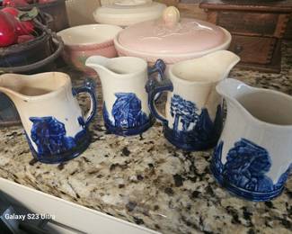 Stoneware pitchers, small