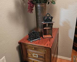 Oak filing cabinet and more