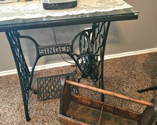 another sewing machine table with utility tray