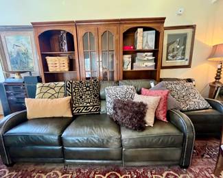 Bernhardt Electric Reclining Sofa Leather