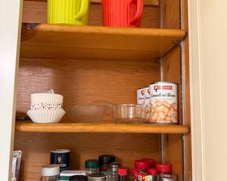 Spices, corningware soup cups