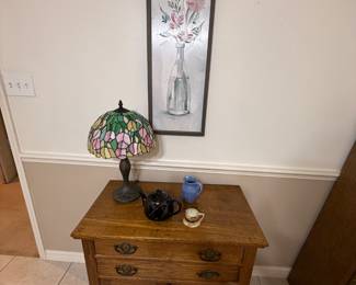 Oak dry sink type table