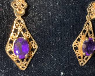 14k Amethyst earrings