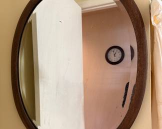 Oak oval older mirror 