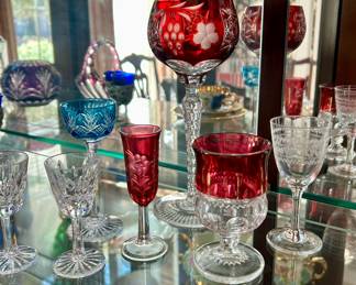 Marsala Ruby Red  Wine Glass and other Colored Crystal Glasses