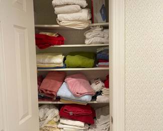 F59 - $30. Linen LOT. Take All. Sheets, towels, pillowcases etc. Lots of basics. 