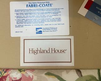 F95 - $50. Highland House Sofa from Furnitureland South. 86" long. Very good vintage condition!