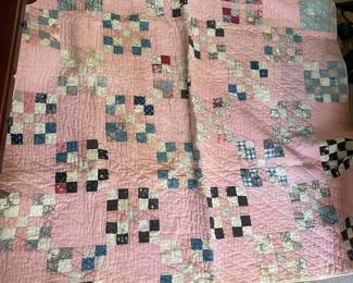 F79 - $20. Vintage Cutter Quilt. Measures 64" x 70". In VERY rough condition - truly a cutter quilt. 