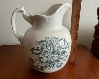 F83 - $40. Maddocks Lamberton Works Pitcher & Bowl Set. Royal Porcelain. Measures 15" across x 4.5" tall. Pitcher is 11.5" tall. 